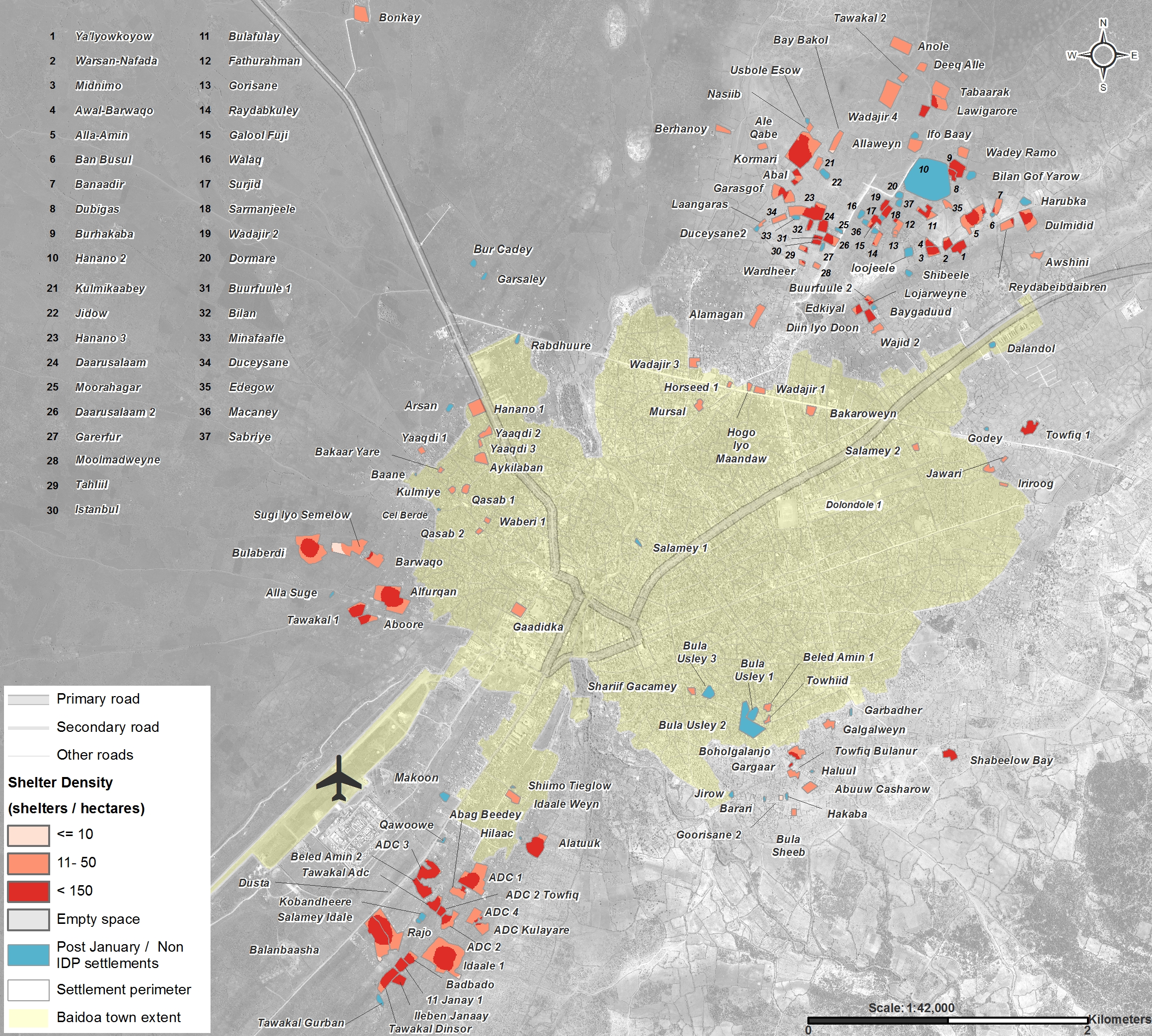 Baidoa_Shelter Density Map_April 2017