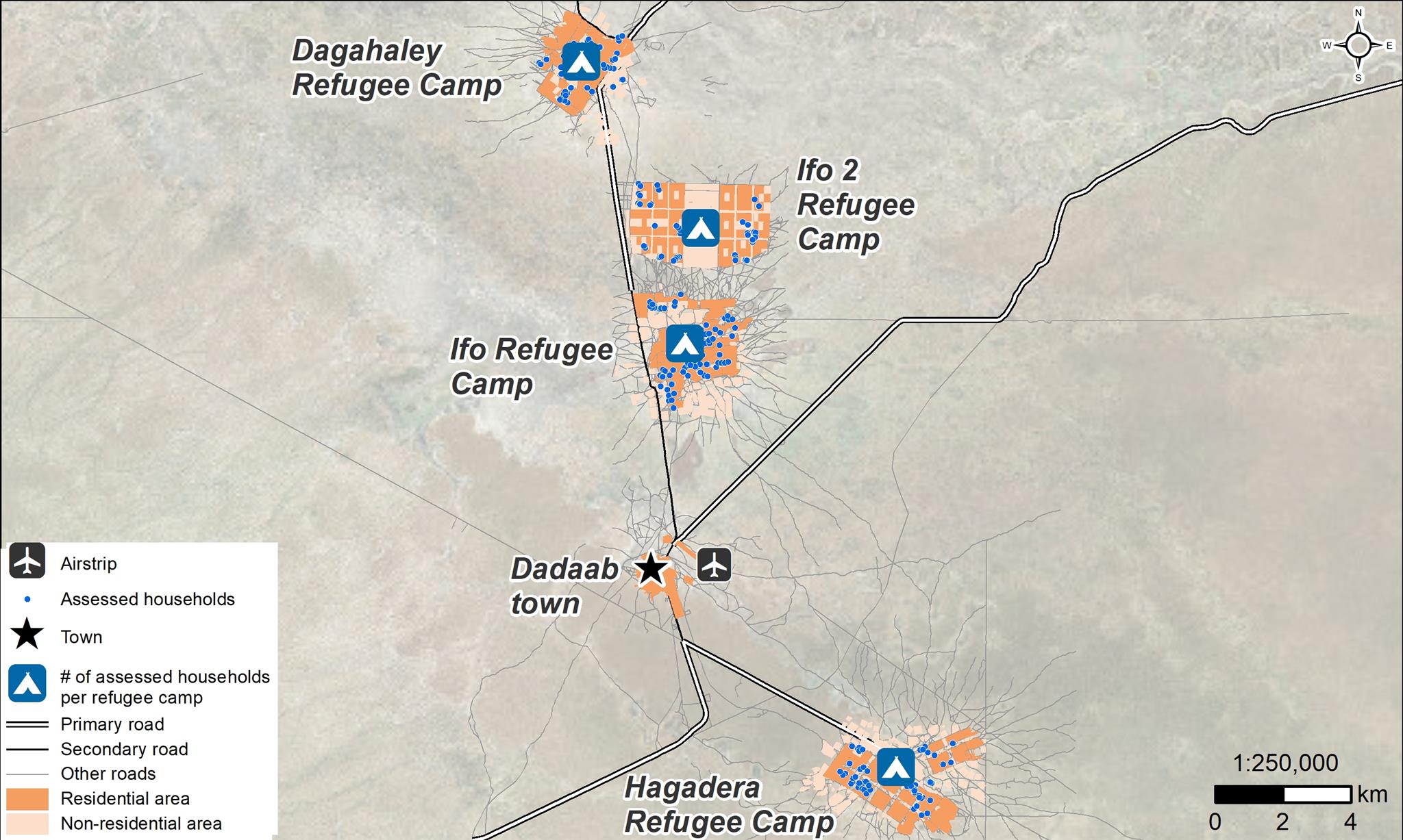 1.The Dadaab Camp complex and assessed households ©REACH/2017