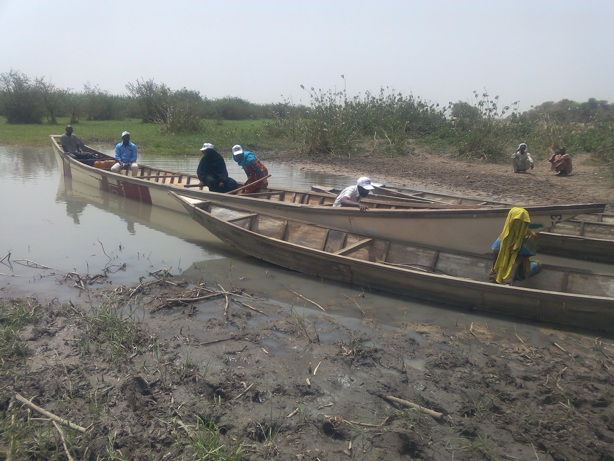 REACH team leaves one of the islands on Lake Chad to head to the next one. © REACH 2018
