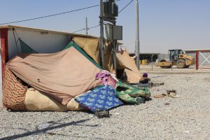 Optimized-Makeshift shelter in Debaga camp_