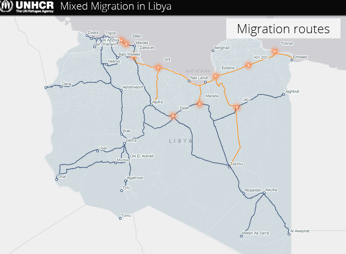 Emerging smuggling hubs in Libya ©REACH/2018