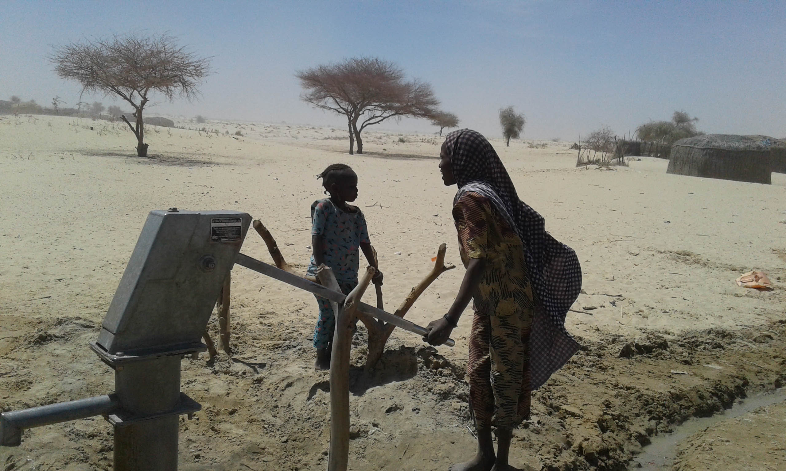 A woman pumps water out of a borehole in the Diffa Region ©IMPACT/2017
