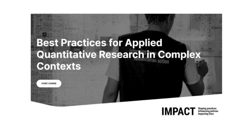 New MOOC: Best Practices for Applied Quantitative Research in Humanitarian Contexts